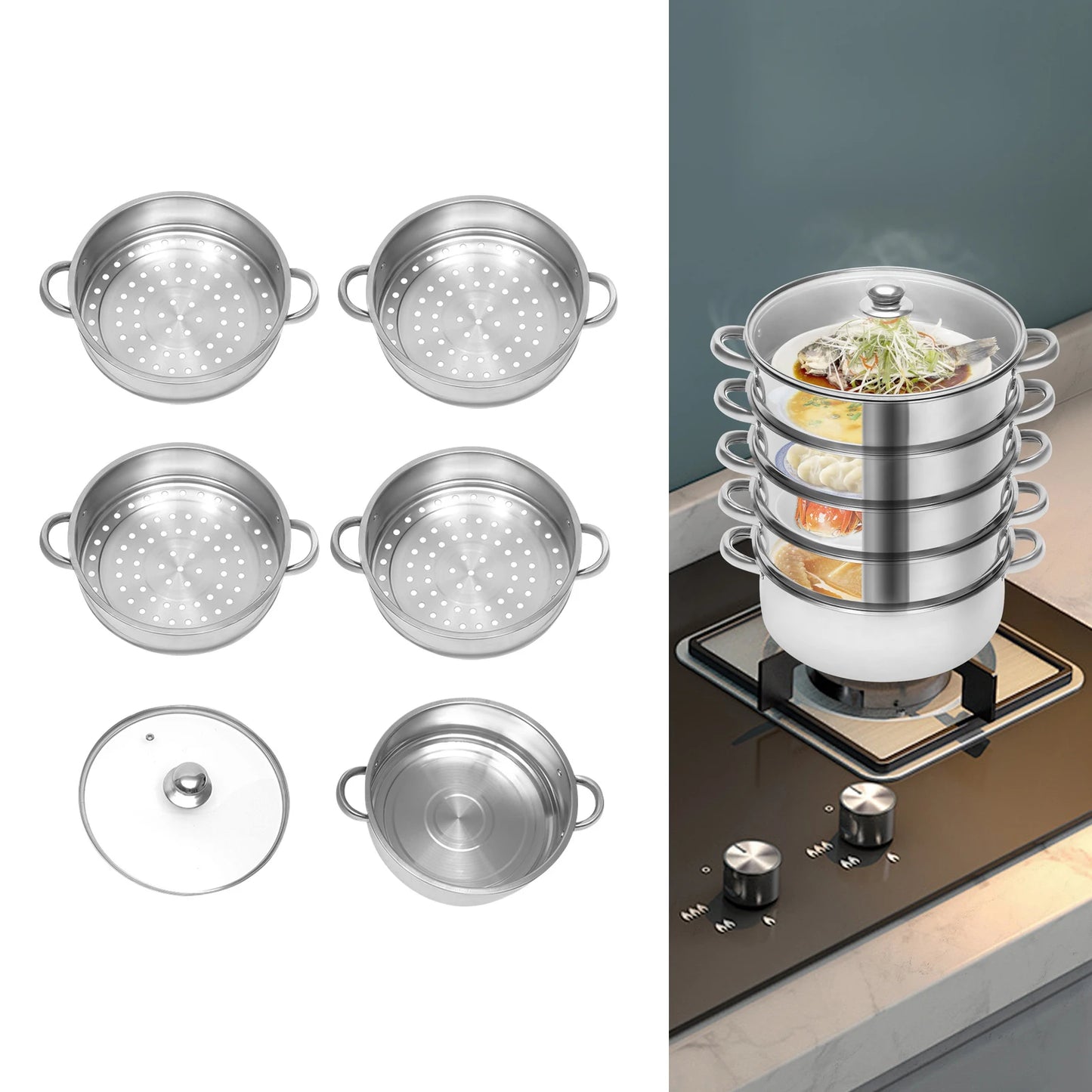 Multifunctional Stainless Steel Steamer