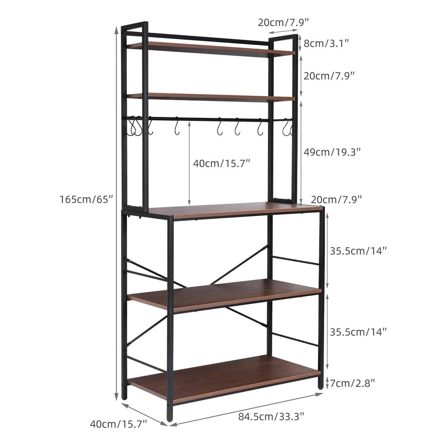 5-Tier Kitchen Bakers Utility Storage Rack